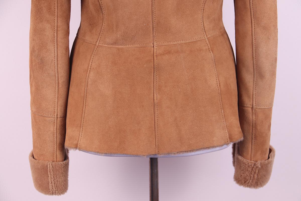 Brown Dolce & Gabbana lambskin coat early 2000s vintage For Sale