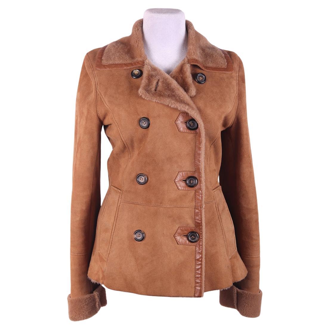 Dolce & Gabbana lambskin coat early 2000s vintage For Sale
