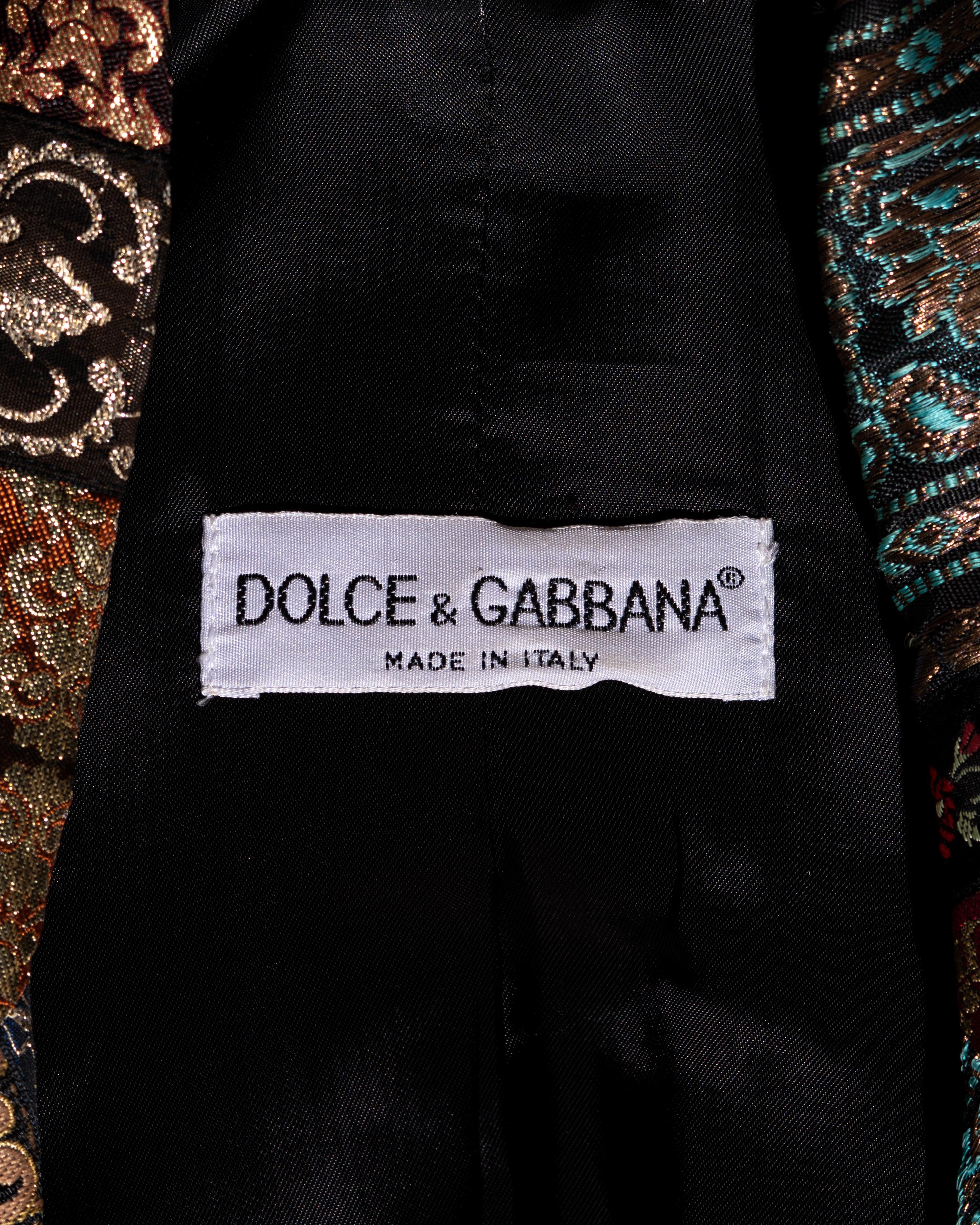 Dolce & Gabbana lamé brocade double-breasted blazer jacket, ss 1993 For Sale 4