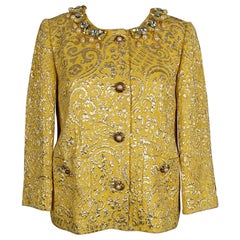 Dolce & Gabbana Jacke aus Lamé-Seide und Lamé, mit Perlen genäht