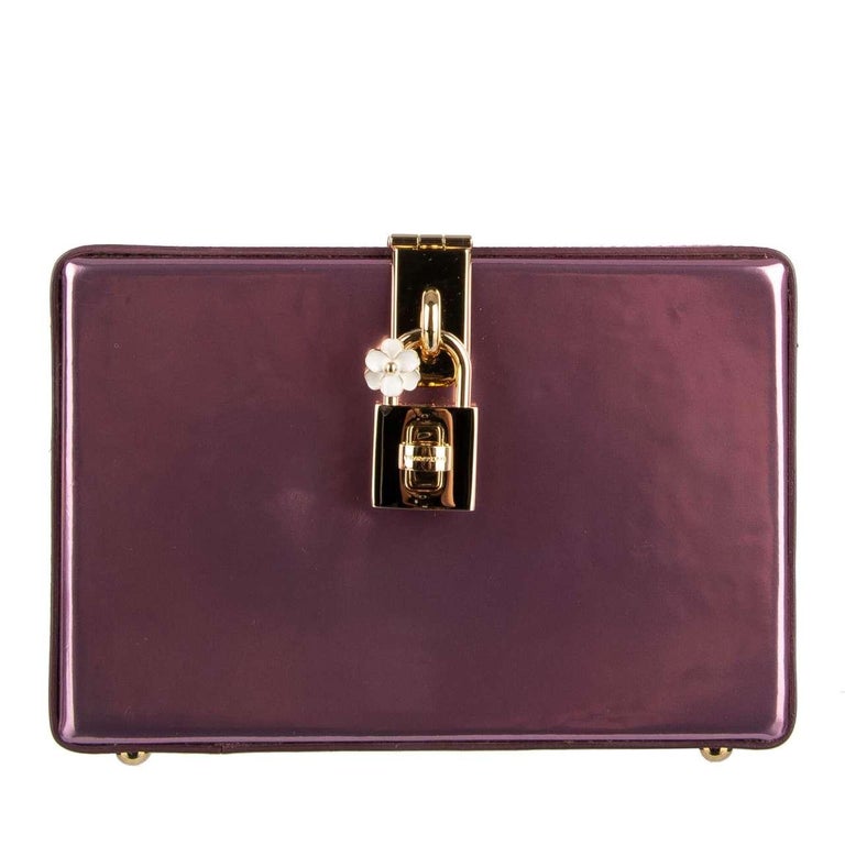 Dolce and Gabbana Laminated Metallic Leather Bag DOLCE BOX Rose Pink For Sale at 1stDibs
