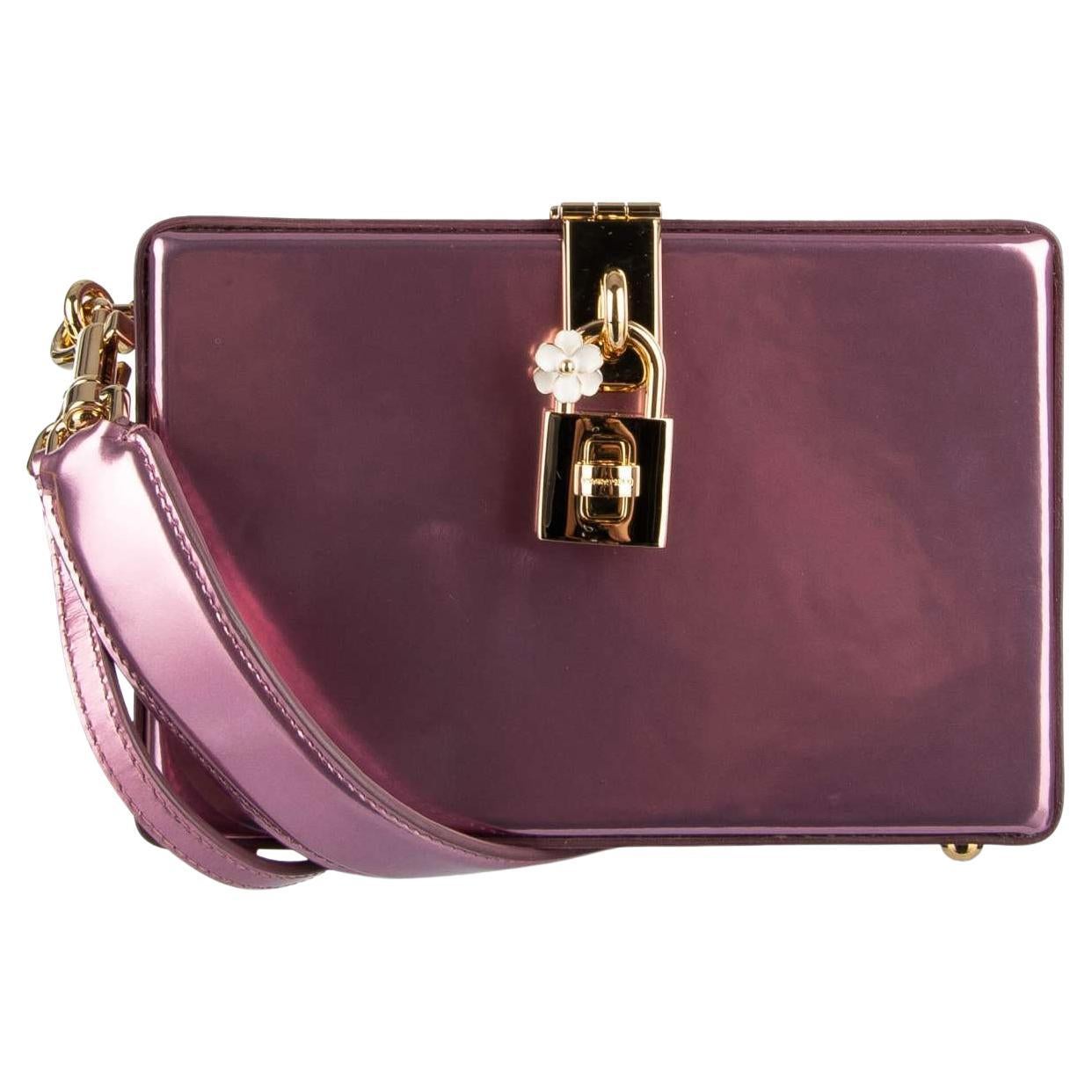 Dolce & Gabbana - Laminated Metallic Leather Bag DOLCE BOX Rose Pink For Sale
