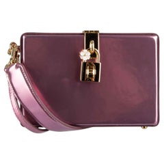 Dolce & Gabbana - Laminated Metallic Leather Bag DOLCE BOX Rose Pink
