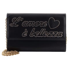 Dolce & Gabbana L'Amore Bellezza Geldbörse an Kette aus Leder mit Eidechsenprägung