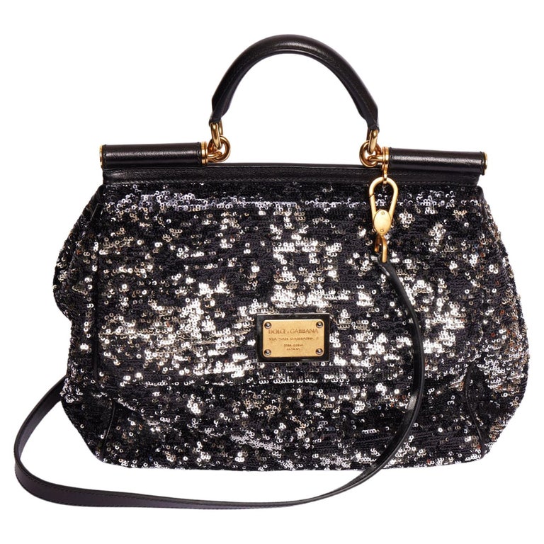 Dolce and Gabbana large Black Sequins Bag For Sale at 1stDibs