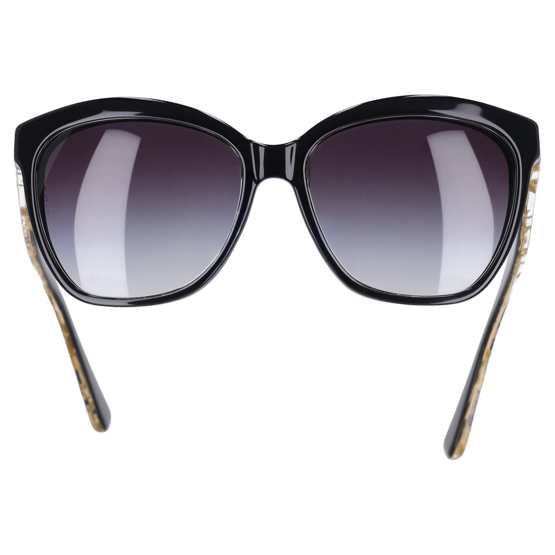 Dolce 
Gabbana Leaf Pattern Cut-Eye Sunglasses