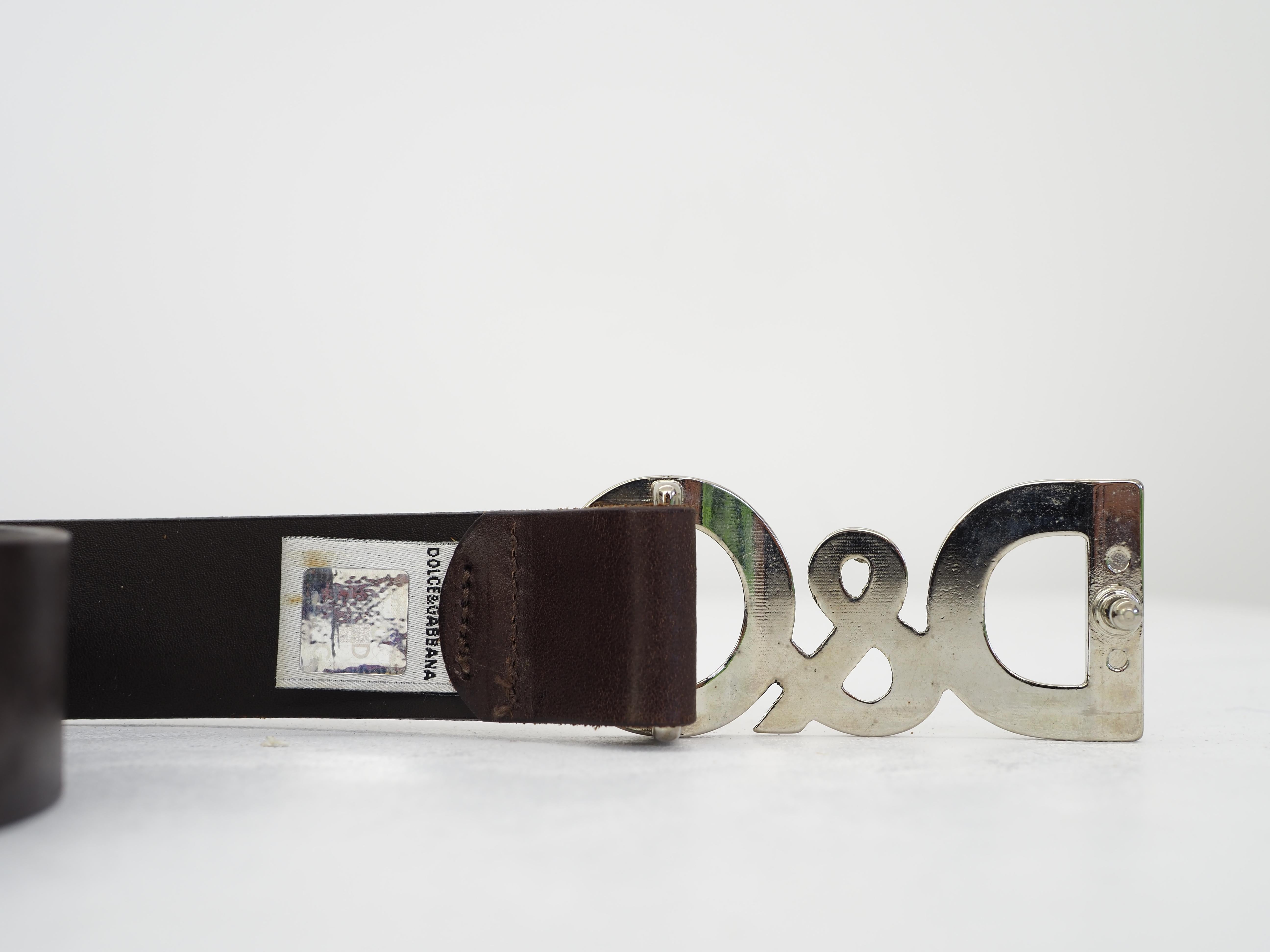 Gray Dolce & Gabbana leather belt For Sale