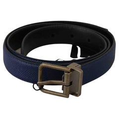 Dolce & Gabbana Leather Belt in Blue