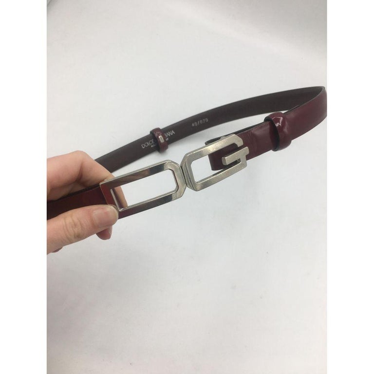 Dolce & Gabbana Burgundy Leather Belt with Silver Buckle s-l400.jpg main image 4