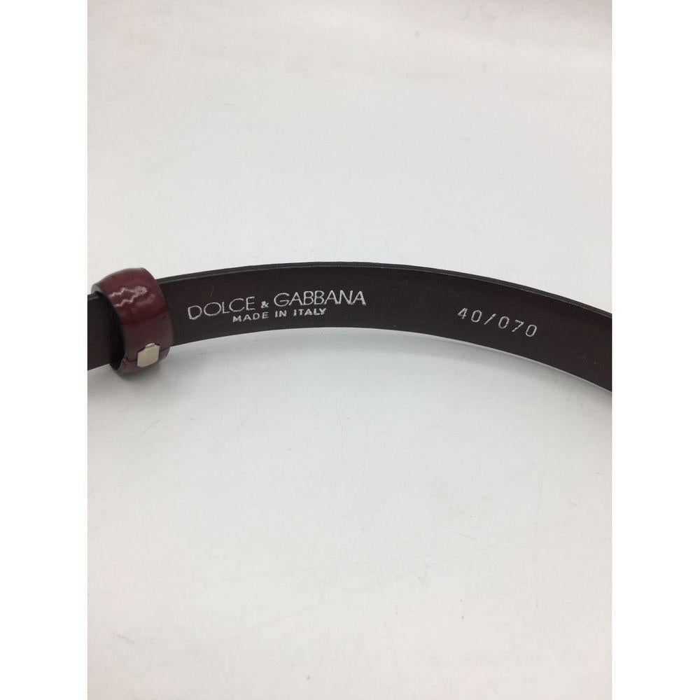 Dolce & Gabbana Leather Belt in Burgundy In Good Condition For Sale In Carnate, IT