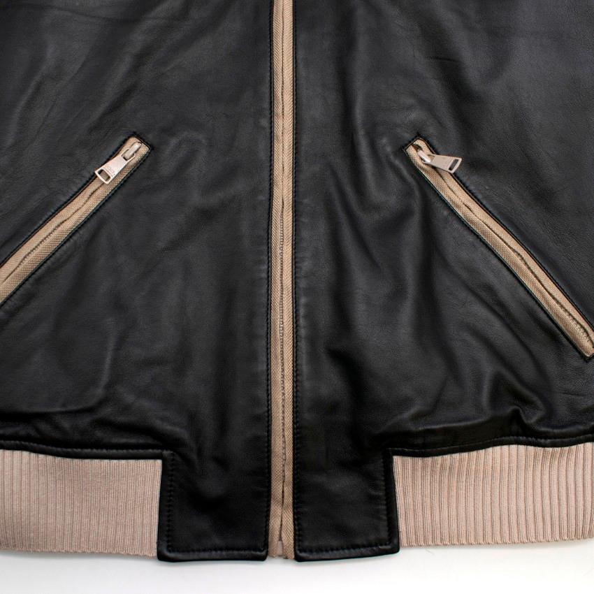 Dolce & Gabbana Leather Bomber Jacket UK 42 In Good Condition In London, GB