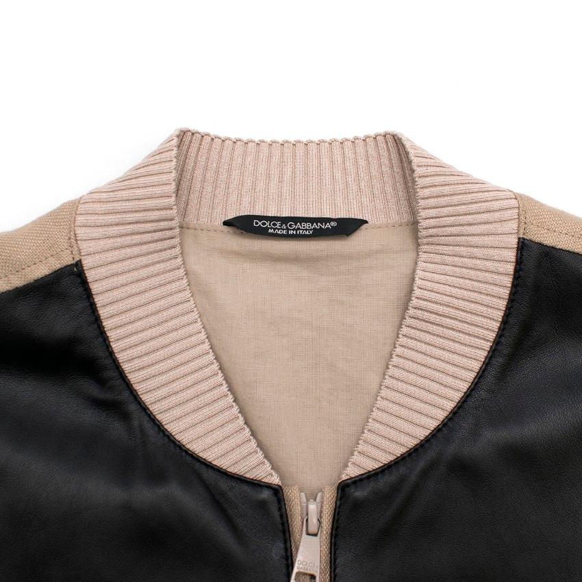 Dolce & Gabbana Leather Bomber Jacket UK 42 1
