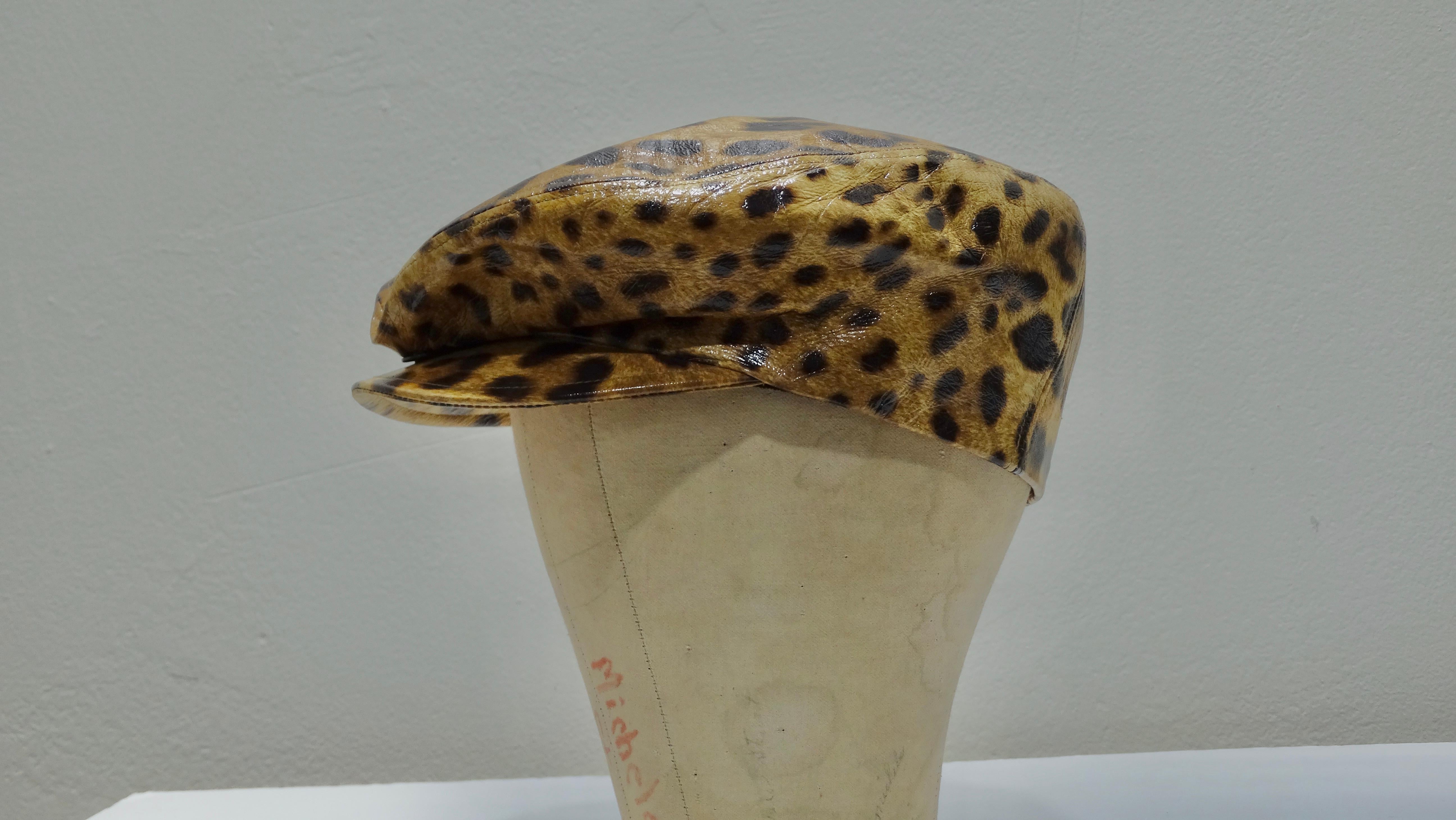 This  Dolce and Gabbana Hat is a perfect addition to any outfit. Adding a fun print to upgrade any outfit, this hat does just that. The D&G leather cheetah print fisherman's cap is a great item to incorporate in your wardrobe. Stylishly pair with