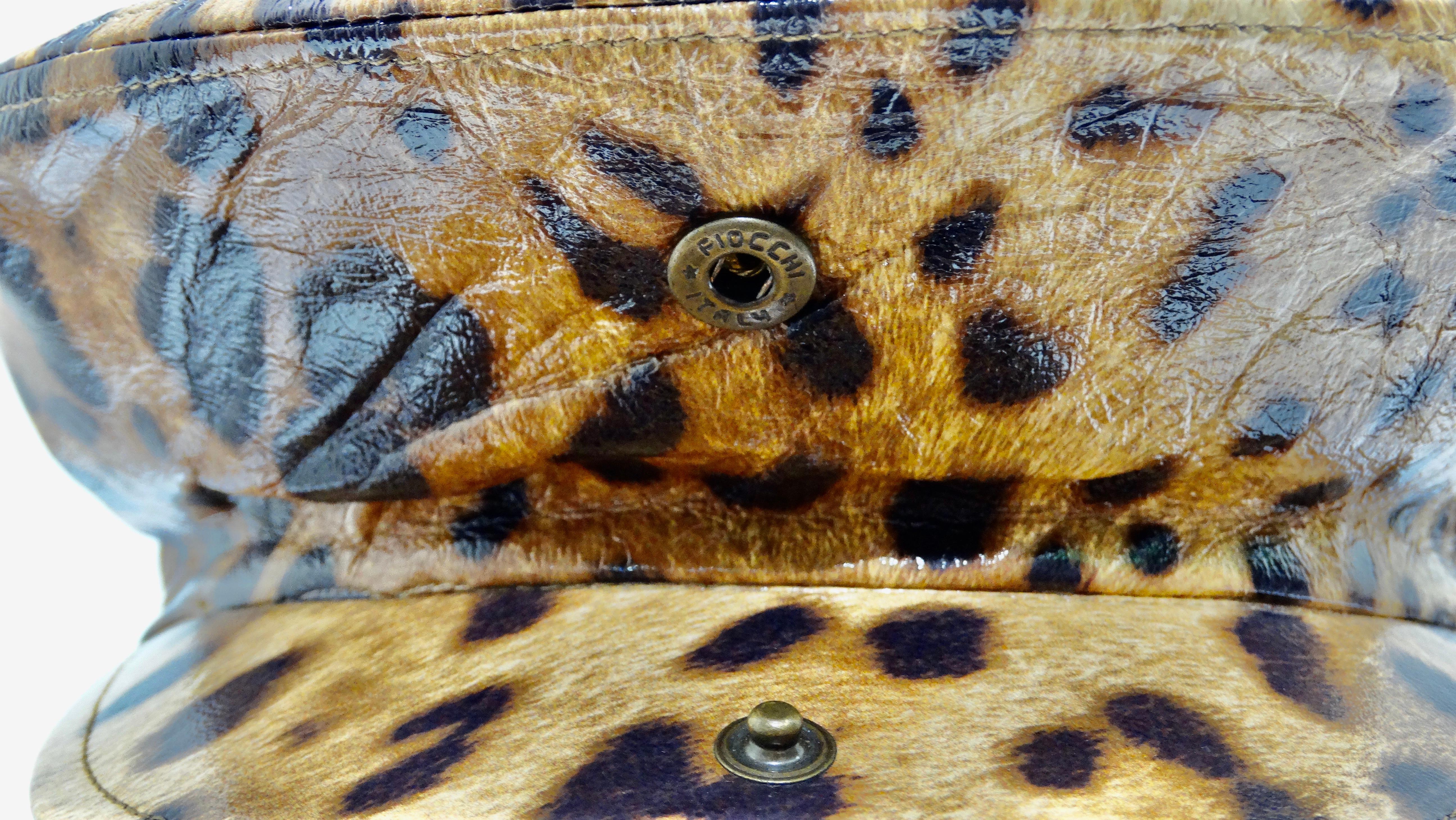 Women's or Men's Dolce & Gabbana Leather Cheetah Print Fisherman's Cap  For Sale