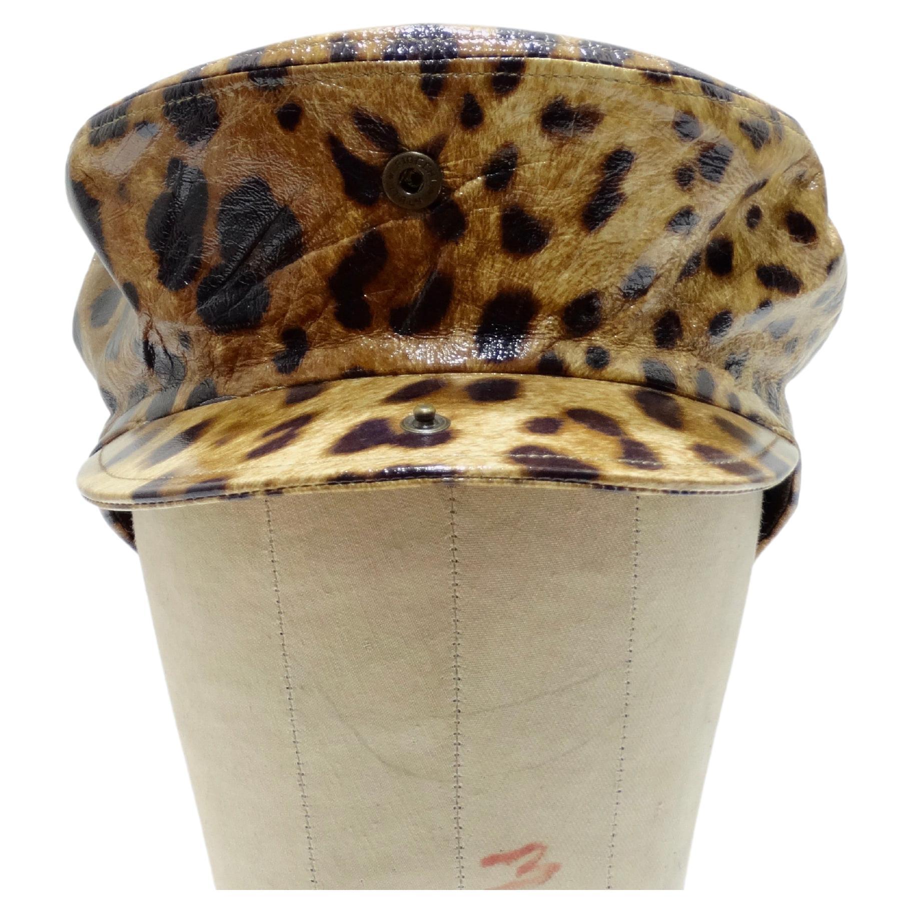 Dolce & Gabbana Leather Cheetah Print Fisherman's Cap  For Sale 1