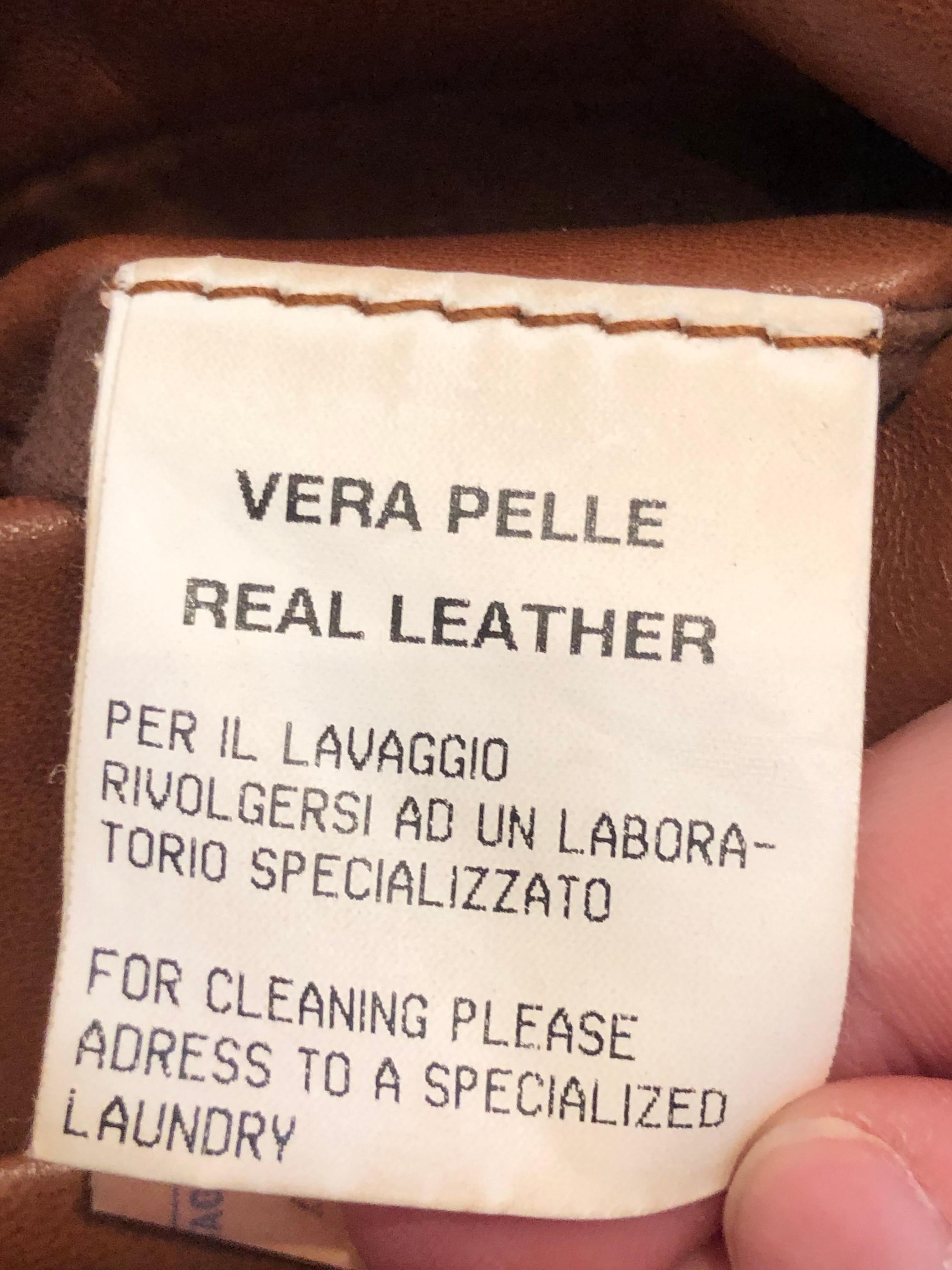 Dolce & Gabbana Leather Coat w/ Fur Collar 3