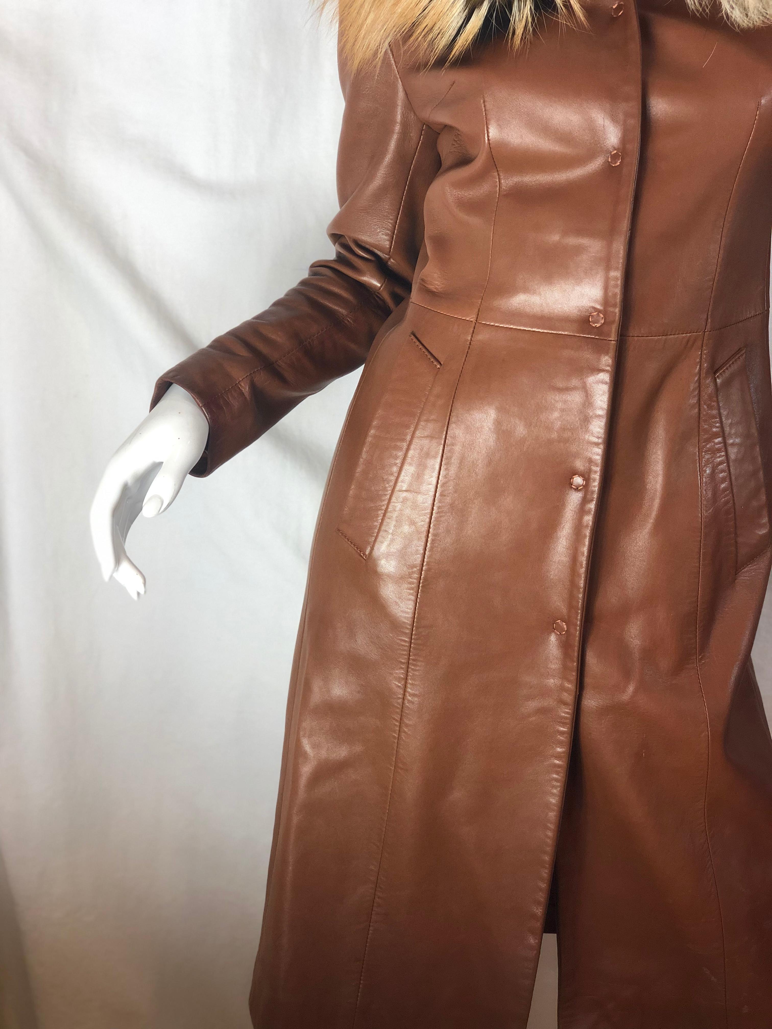 dolce and gabbana leather coat