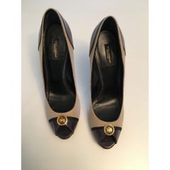 Dolce & Gabbana Leather Heels in Beige