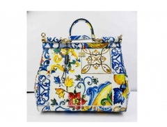 Dolce & Gabbana leather multicolour majolica printed handbag bag