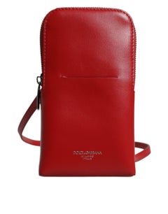 Dolce & Gabbana Leather Phone Sling Mini Bag — Red