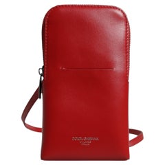 Dolce & Gabbana Leather Phone Sling Mini Bag — Red