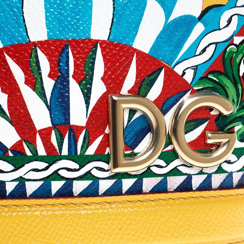 Dolce & Gabbana Leather Sicilian Carretto DG Girls Vanity Crossbody Bag 4
