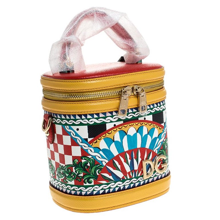 Dolce and Gabbana Leather Sicilian Carretto DG Girls Vanity Crossbody Bag  For Sale at 1stDibs | dg carretto