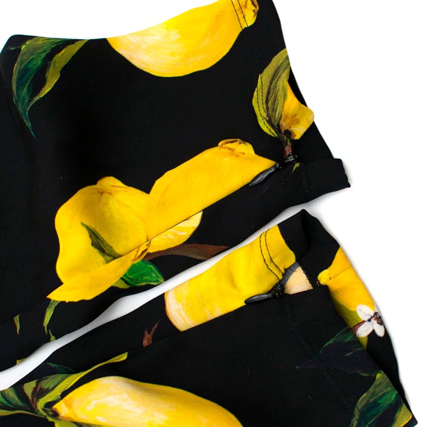 Black Dolce & Gabbana Lemon-Print Charmeuse Jumpsuit - Size US2 