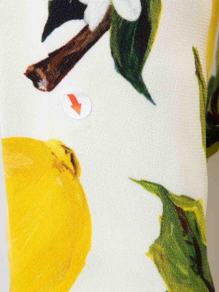 Dolce and Gabbana Lemon Print Long Sleeve Dress Size S at 1stDibs