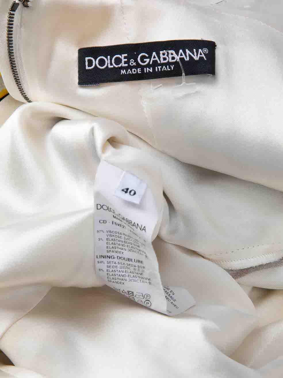 Dolce & Gabbana Lemon Print Long Sleeve Dress Size S For Sale 3
