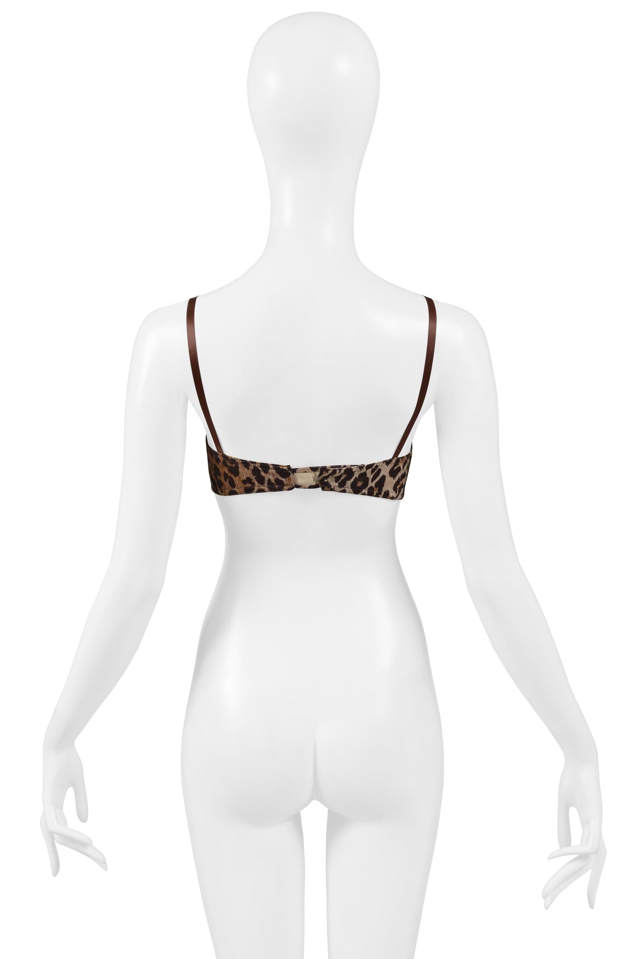 Women's Dolce & Gabbana Leopard Bustier Bra Top 1997 For Sale