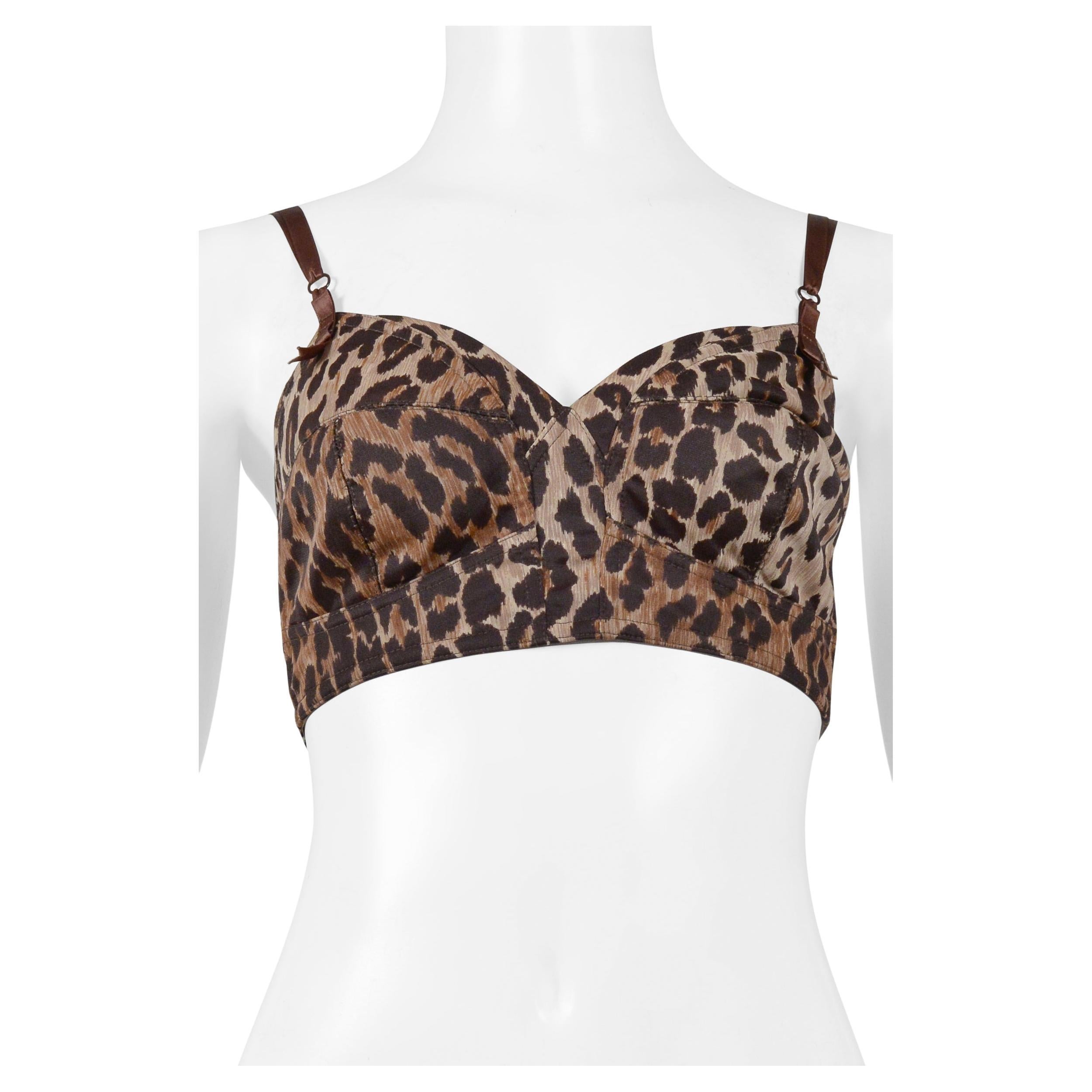 Dolce & Gabbana Leopard Bustier Bra Top 1997 For Sale