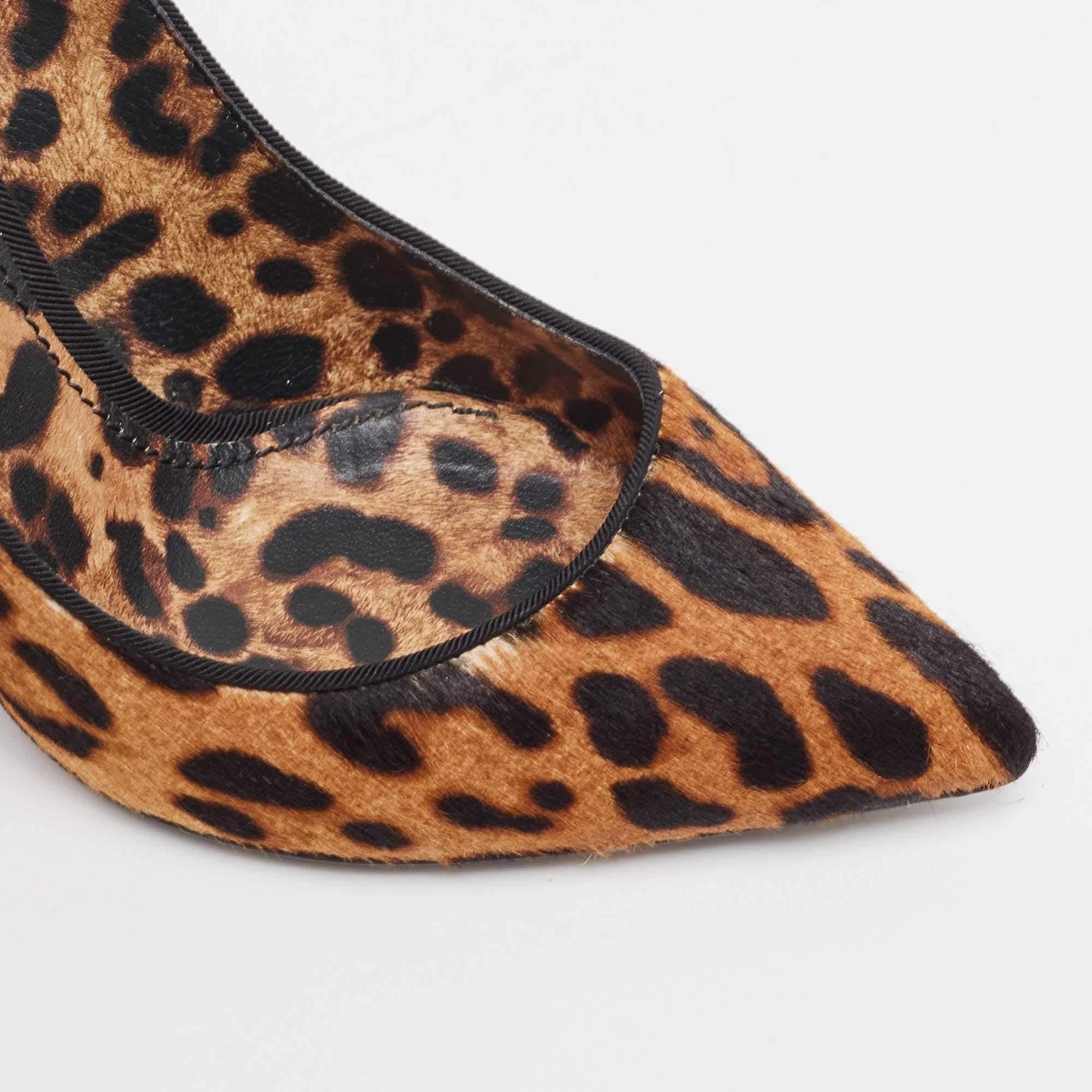 Dolce & Gabbana Leopard Calf Hair Pointed Toe Pumps Size 36.5 2