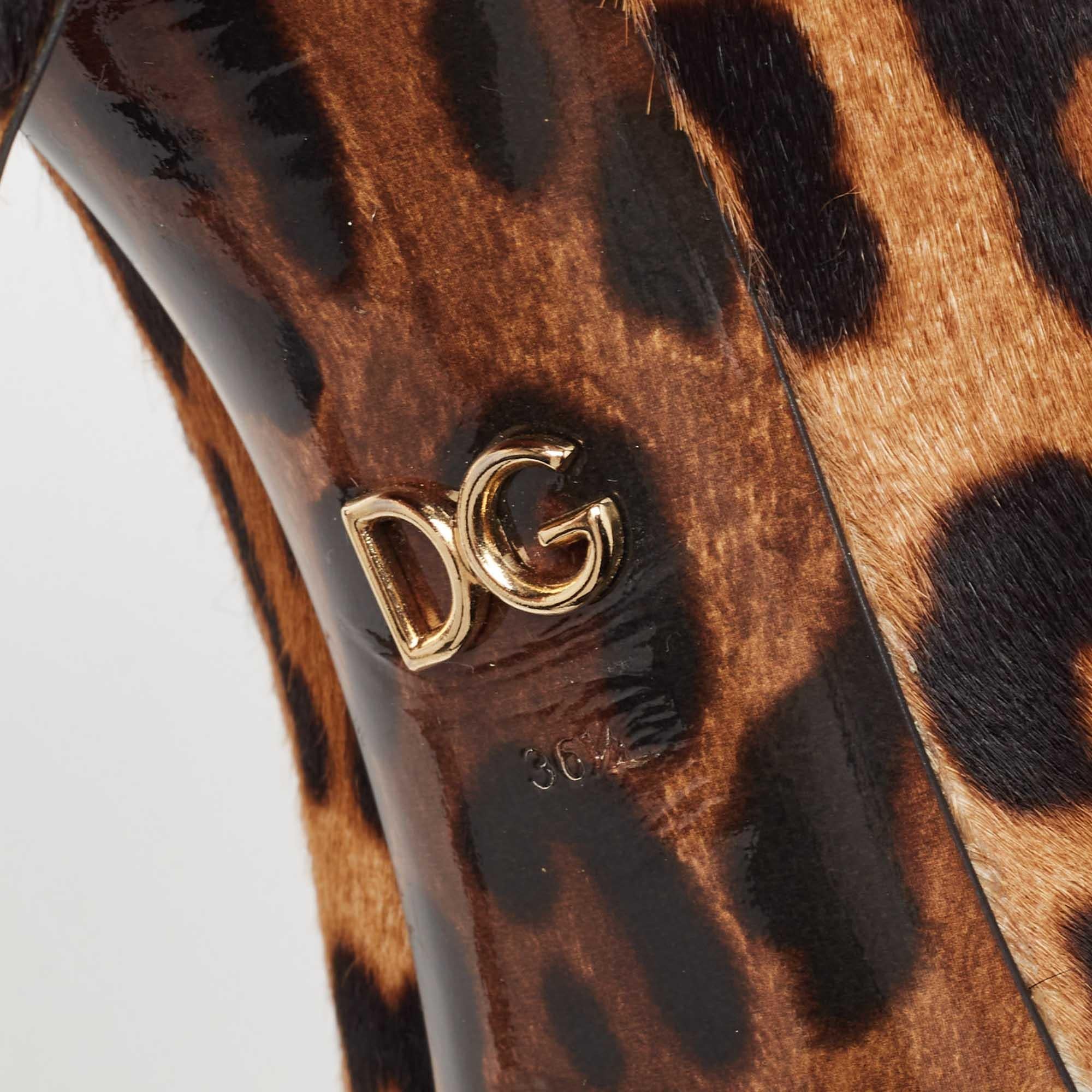 Dolce & Gabbana Leopard Calf Hair Pointed Toe Pumps Size 36.5 3
