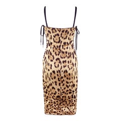 Dolce & Gabbana Leopard Corset Bustier Silk Dress