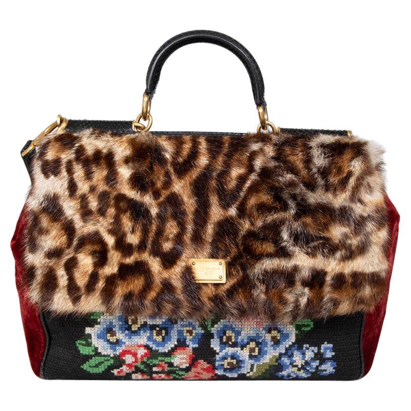 Dolce 
Gabbana Leopard 
Floral Sicily Handbag