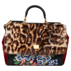 Dolce & Gabbana Leopard & Floral Sicily Handbag