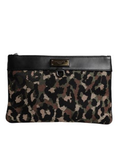 Dolce & Gabbana Leopard Jacquard Clutch — Multicolor