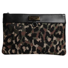 Dolce & Gabbana Leopard Jacquard Clutch — Multicolor