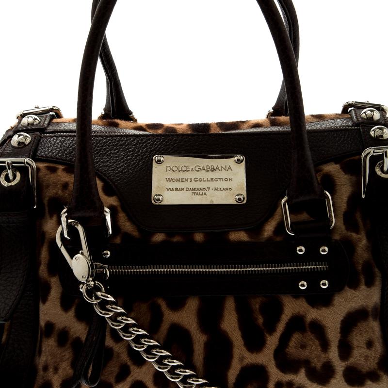 Dolce & Gabbana Leopard Print Calfhair and Leather Easy Way Satchel 6