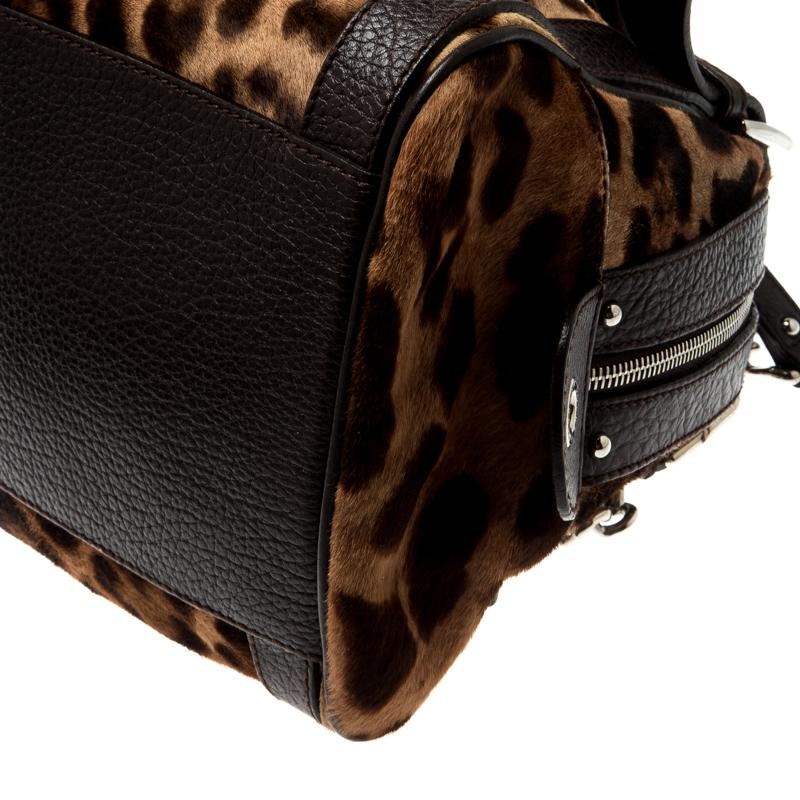 Dolce & Gabbana Leopard Print Calfhair and Leather Easy Way Satchel 2