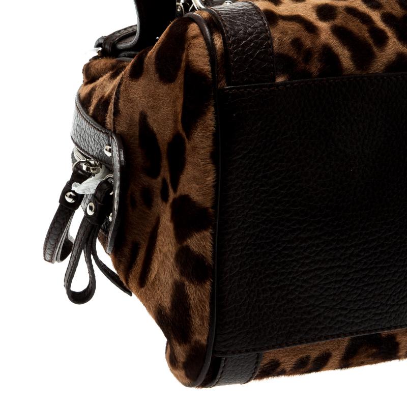 Dolce & Gabbana Leopard Print Calfhair and Leather Easy Way Satchel 3