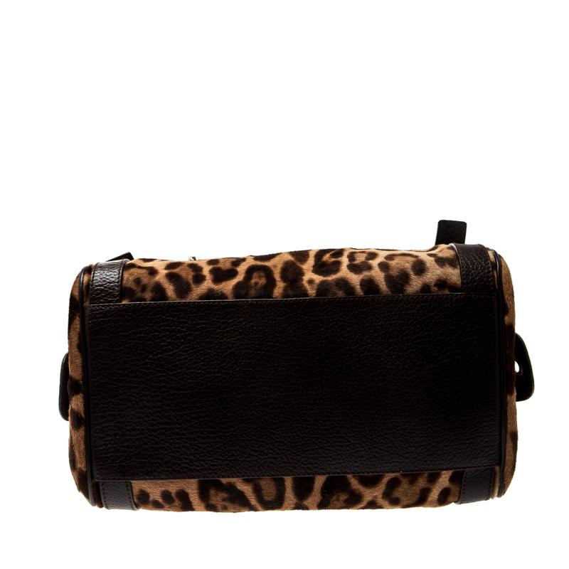 Dolce & Gabbana Leopard Print Calfhair and Leather Easy Way Satchel 4