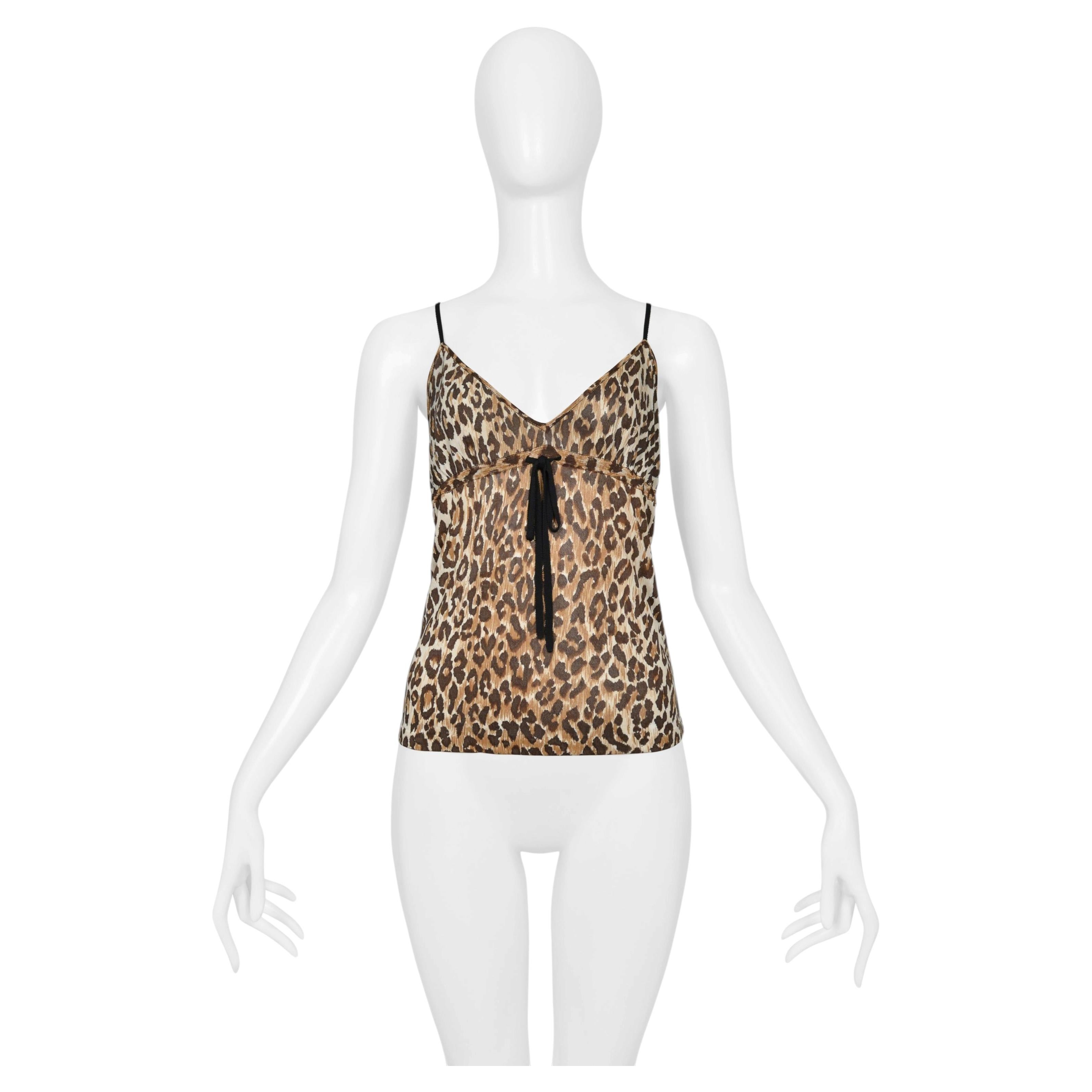 Top a canotta con stampa leopardata e lacci di Dolce & Gabbana