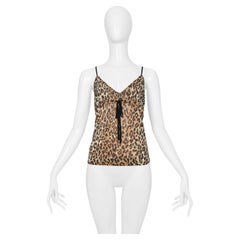 Dolce & Gabbana Leopard Print Camisole Top With Tie