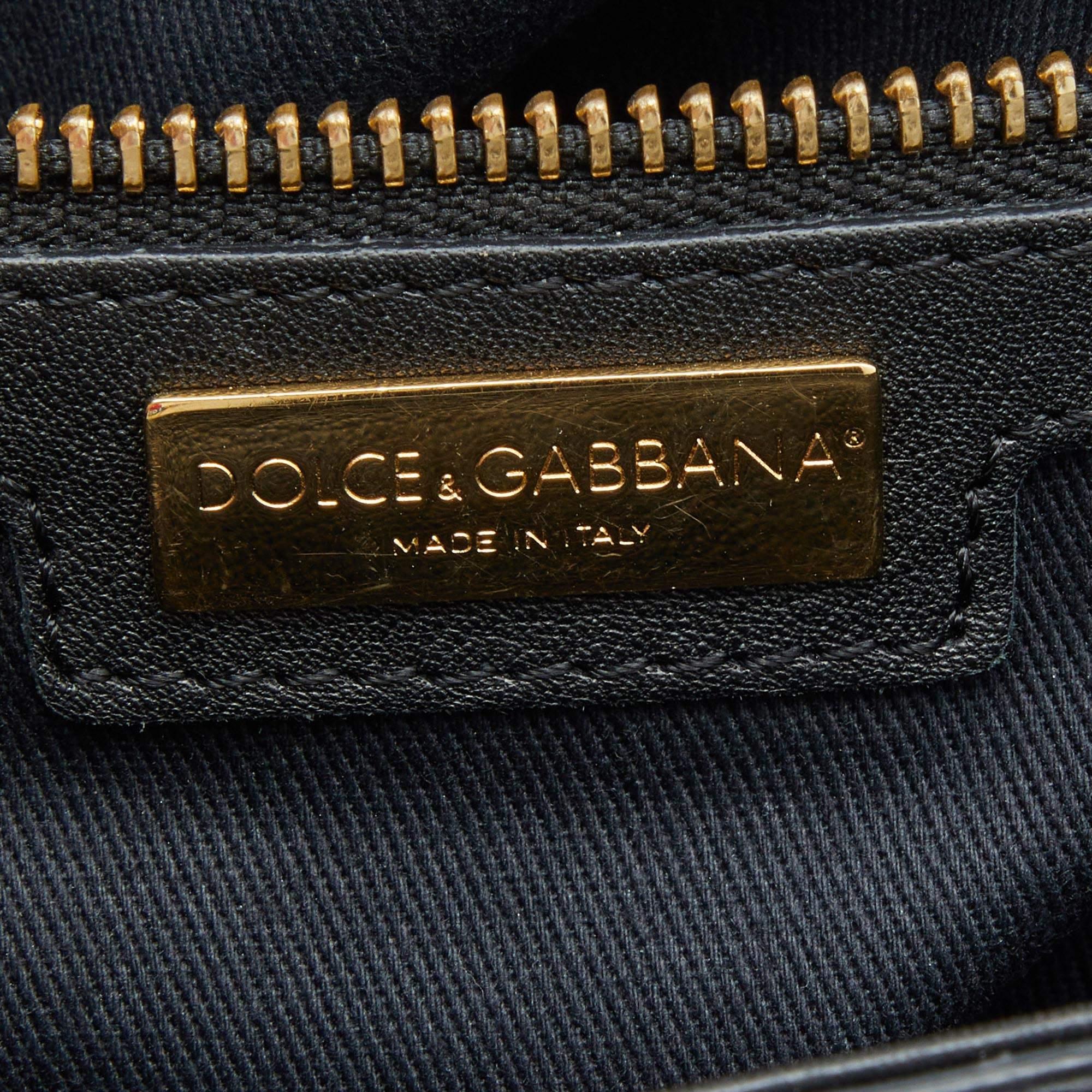 Dolce & Gabbana Leopard Print Canvas and Leather Miss Sicily Top  Handle Bag 8
