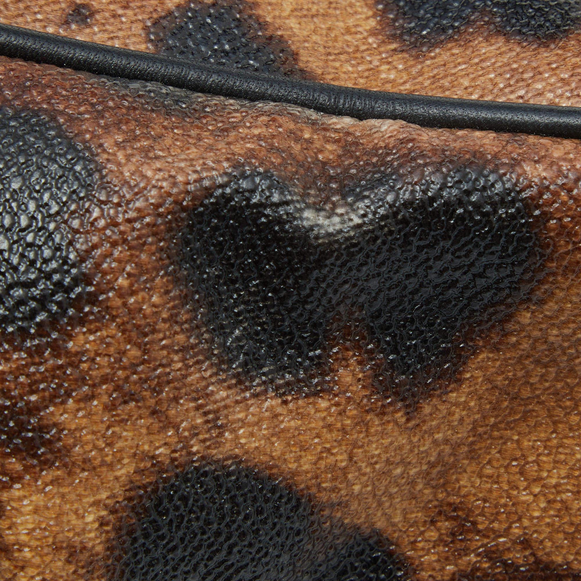 Dolce & Gabbana Leopard Print Canvas and Leather Miss Sicily Top  Handle Bag 9