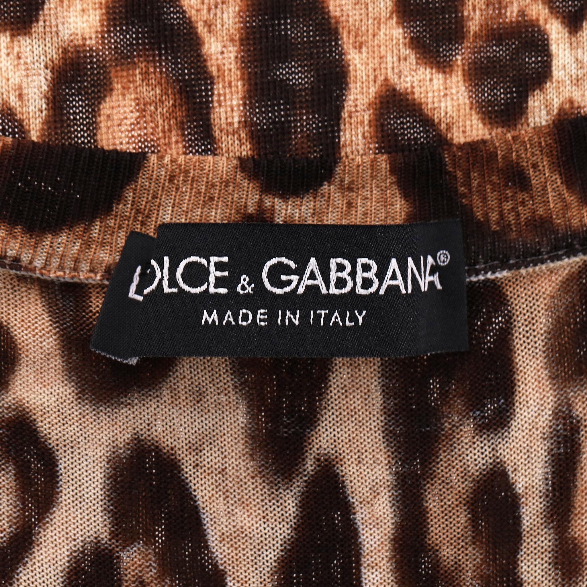 Dolce & Gabbana - Ensemble deux pièces, cardigan et top assortis, imprimé léopard en vente 5