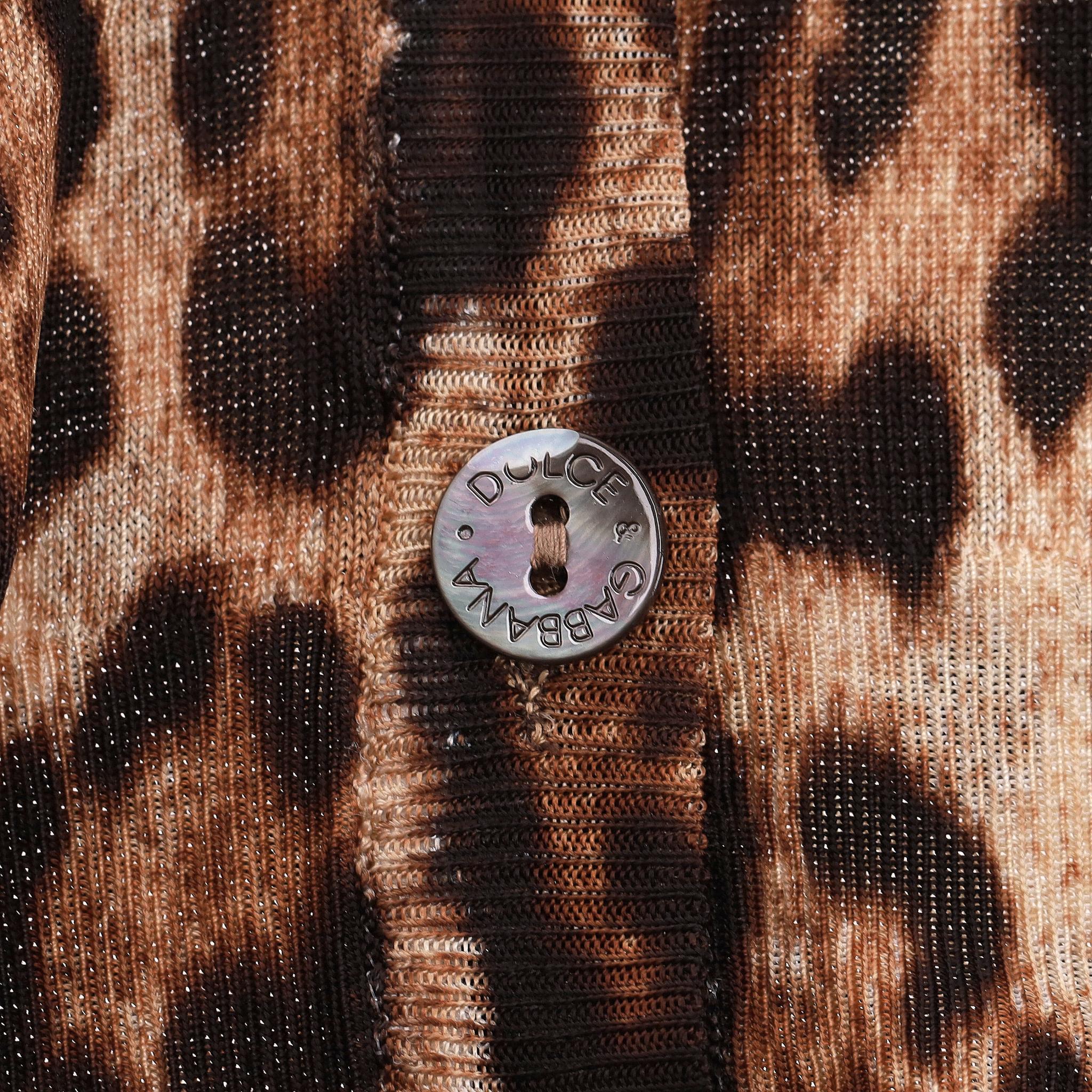 Dolce & Gabbana - Ensemble deux pièces, cardigan et top assortis, imprimé léopard en vente 4