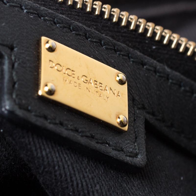 Dolce & Gabbana Leopardenmuster beschichtetes Segeltuch und Leder Miss Escape Tote 1